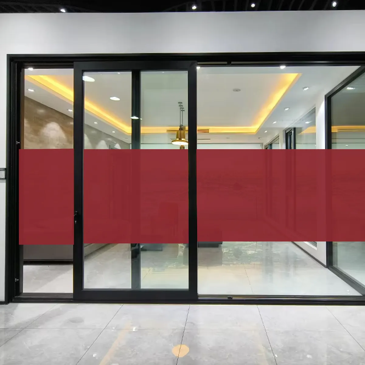 Restaurant partition glass with diamond frosted pattern