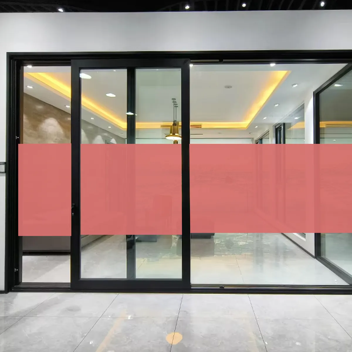 Retail shopfront with full-colour frosted branding