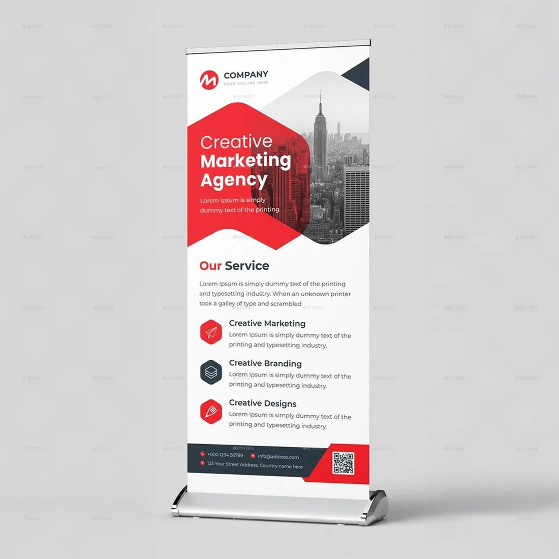 Roll-Up Stand (Broad Base), Green Graphic Dubai